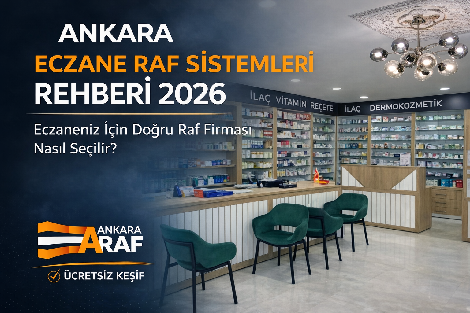 Ankara eczane raf sistemleri modern eczane iç tasarımı ilaç rafları ve eczane depo raf sistemi