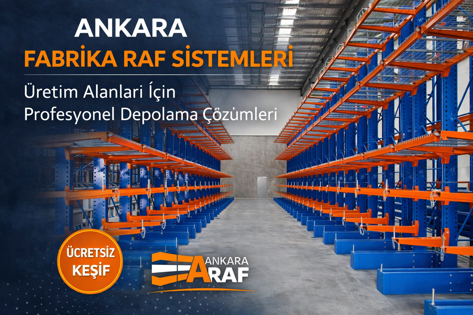 ankara fabrika raf sistemleri üretim alanı için endüstriyel depo raf çözümleri